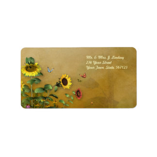 Template Sunflower Garden Adressaufkleber
