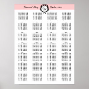 Template Wedding Chart Paris Chic Poster