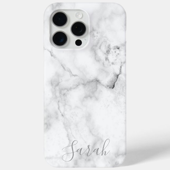 Template White Marble Muster iPhone Case (Rückseite)