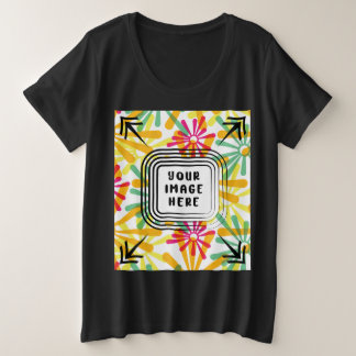 Template Womens Plus Size Short Sleeve Custom Große Größe T-Shirt