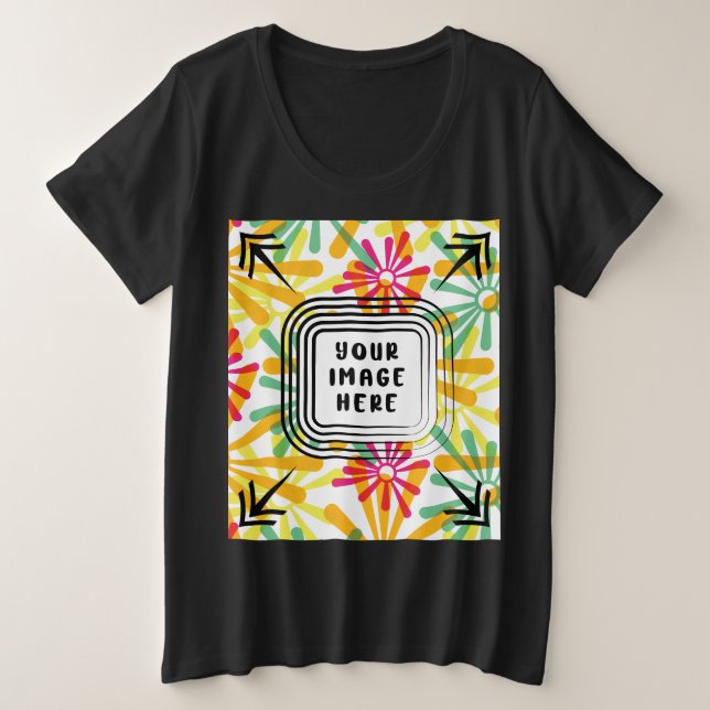 Template Womens Plus Size Short Sleeve Custom Große Größe T-Shirt (Design vorne)