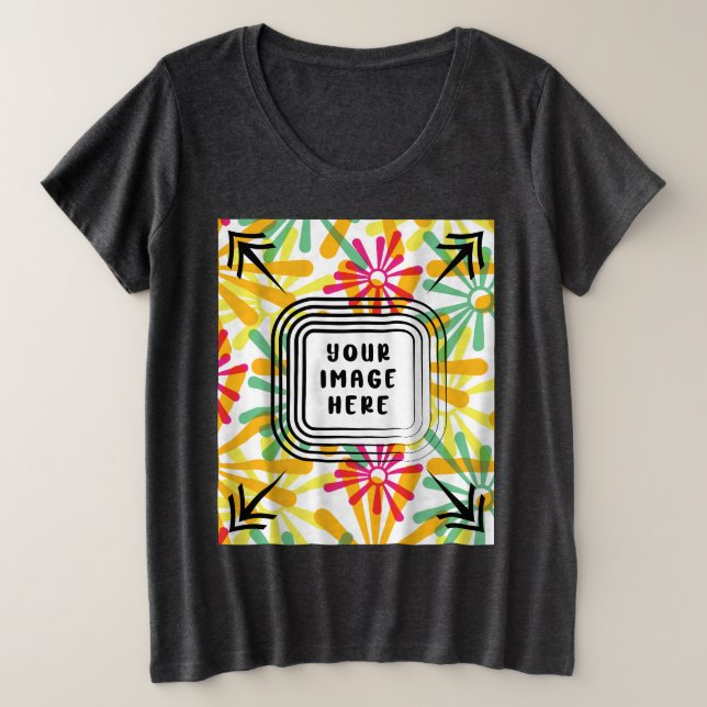 Template Womens Plus Size Short Sleeve Custom Große Größe T-Shirt (Design vorne)