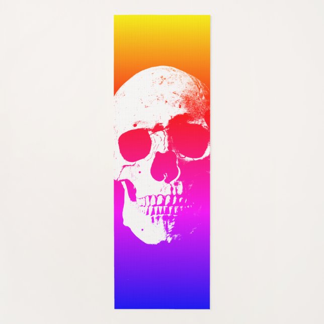Template Yellow Orange Red Blue Lila Skull Yogamatte (Vorderseite)