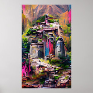 Temple - Abstrakte Malerei Poster