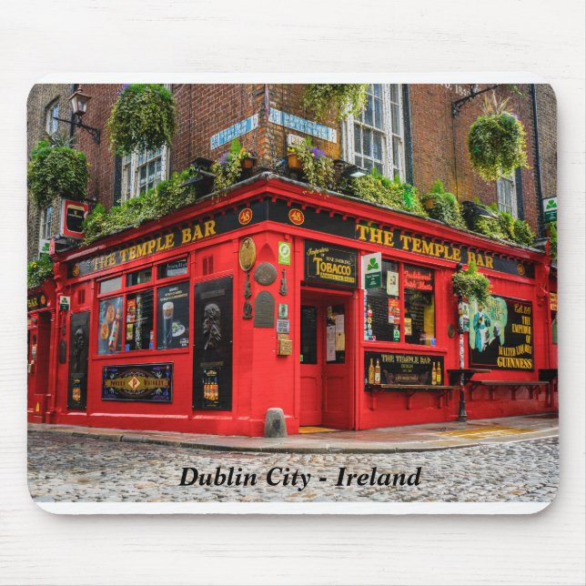 Temple Bar Dublin City Irland Mousepad (Vorne)