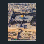 Temple Berg Alte Stadt Jerusalem Kuppel des Felsen Postkarte<br><div class="desc">Foto Guthaben: Andrew Shiva. Lizenziert unter der Creative Commons Namensnennung-Weitergabe unter gleichen Bedingungen 3.0 Nicht portiert. http://en.wikipedia.org/wiki/File:Israel-2013(2)-Aerial-Jerusalem-Temple_Mount-Temple_Mount_(south_exposure).jpg http://commons.wikimedia.org/wiki/User:Godot13. Südliche Aussicht auf den Tempelberg in der Altstadt von Jerusalem</div>