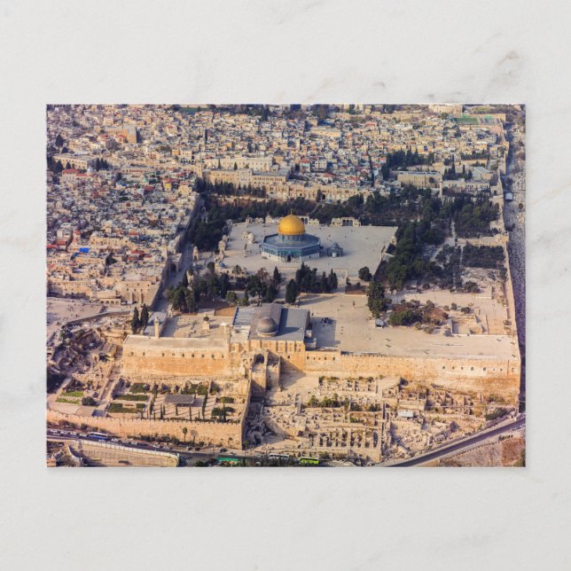 Temple Berg Alte Stadt Jerusalem Kuppel des Felsen Postkarte (Vorderseite)