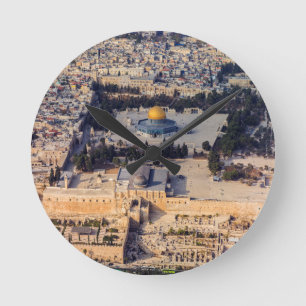 Temple Berg Alte Stadt Jerusalem Kuppel des Felsen Runde Wanduhr