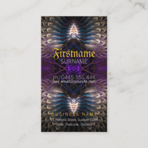 Temple Fraktal Feathers Business Card Visitenkarte