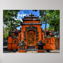Temple Gate Buddhismus Indonesien Reiseziel Poster
