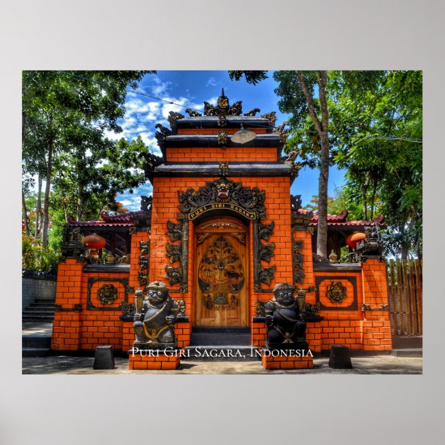 Temple Gate Buddhismus Indonesien Reiseziel Poster (Vorne)