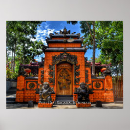 Temple Gate Buddhismus Indonesien Reiseziel Poster