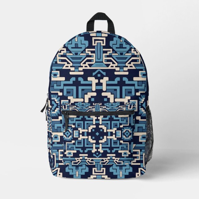 Temple Grid Bedruckter Rucksack (Vorderseite)