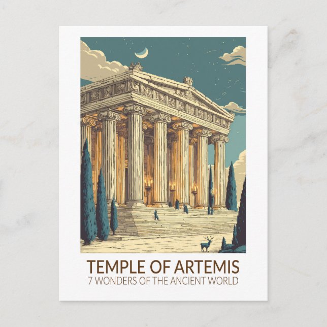 Temple of Artemis Seven Wonders of the World Art Postkarte (Vorderseite)