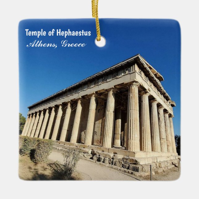 Temple of Hephaestus Athens Greece Souvenir Keramikornament (Vorderseite)