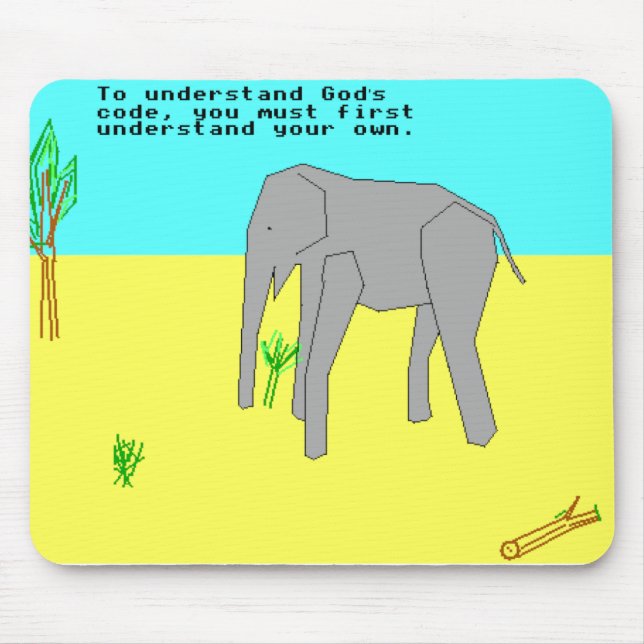 Temple OS Terry Davis Elephant Mouse Pad Mousepad (Vorne)