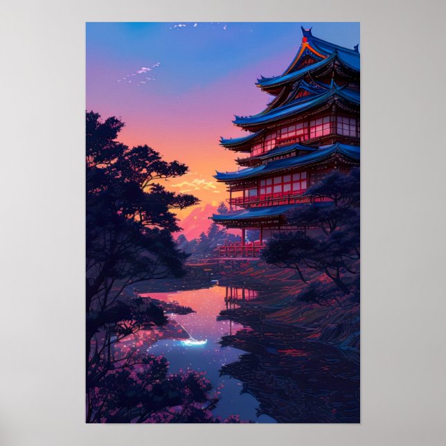 Temple Reflections, Heiligtum am See Poster (Vorne)