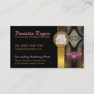 Temple Tapestry Fraktale Gold Black Business Cards Visitenkarte