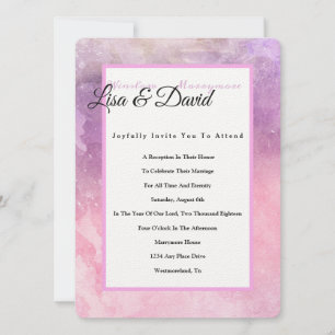 Temple Wedding Reception Einladend Pink Wasserfarb Einladung