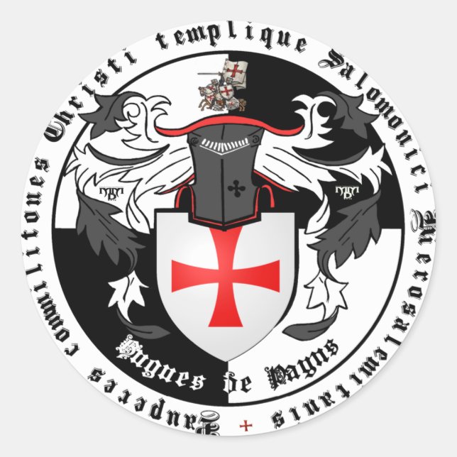 Templer Großmeister Hugues de Payns Aufkleber (Vorderseite)