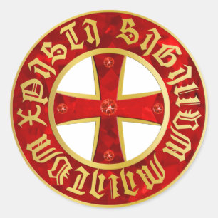 Templer Kreuz / Ritterkreuz / Crusaders Cross Runder Aufkleber