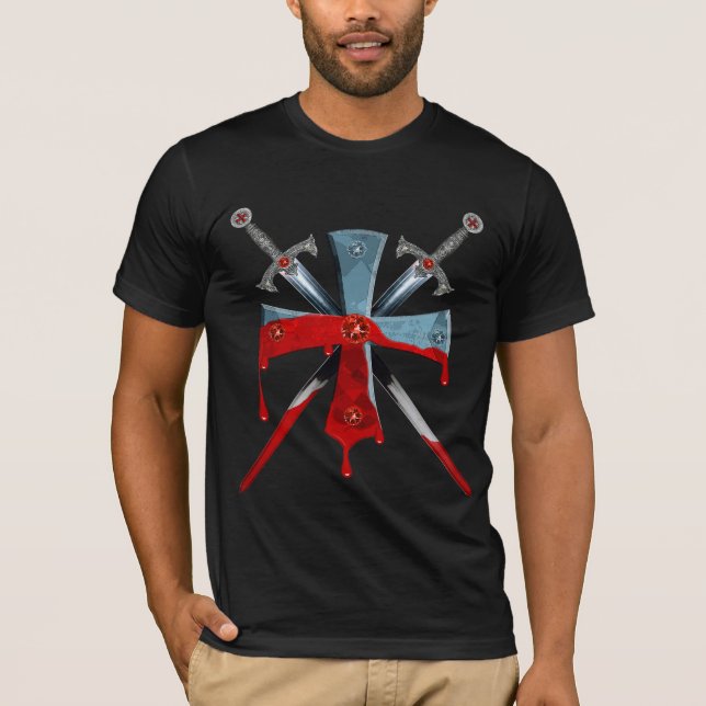 Templer Kreuz + Schwerte / Knights Cross T-Shirt (Vorderseite)