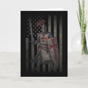 Templer Kreuzritter Amerikanische Flagge 4. Juli Karte