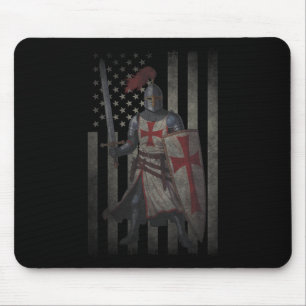 Templer-Kreuzritter-Wert Amerikanische Flagge 4. J Mousepad