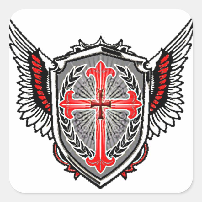 Templer-Logo-Aufkleber Quadratischer Aufkleber (Vorderseite)