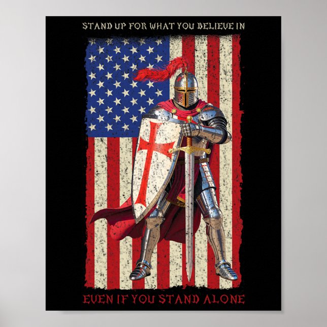 Templer Ritter Kreuzfahrer Mittelalter Amerikanisc Poster (Vorne)