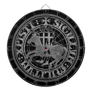Templer-Siegel Zwei Ritter Pferd Medaillon Dartscheibe