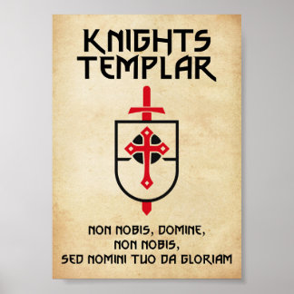 Templer Vintage-Papyrus Mittelalter Kunst Poster