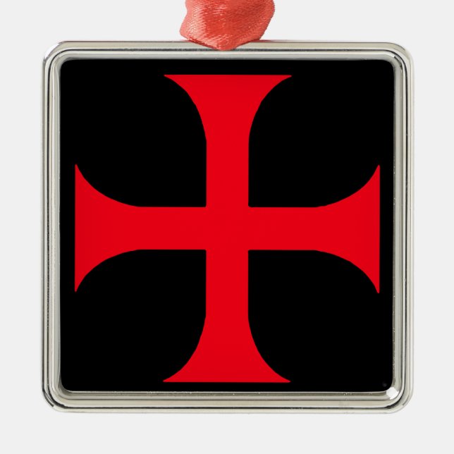 Templerroter Kreuz Ornament Aus Metall (Vorne)
