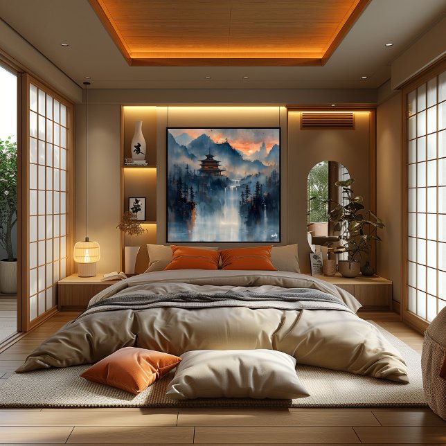 Templo en las Montañas: Impresionista y Realista Poster (Von Creator hochgeladen)