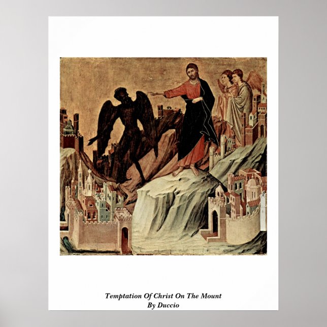 Tempo Christi auf dem Berg von Duccio Poster (Vorne)