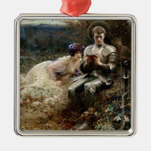 Tempo von Sir Percival (mittelalterlicher Ritter) Ornament Aus Metall (Vorne)