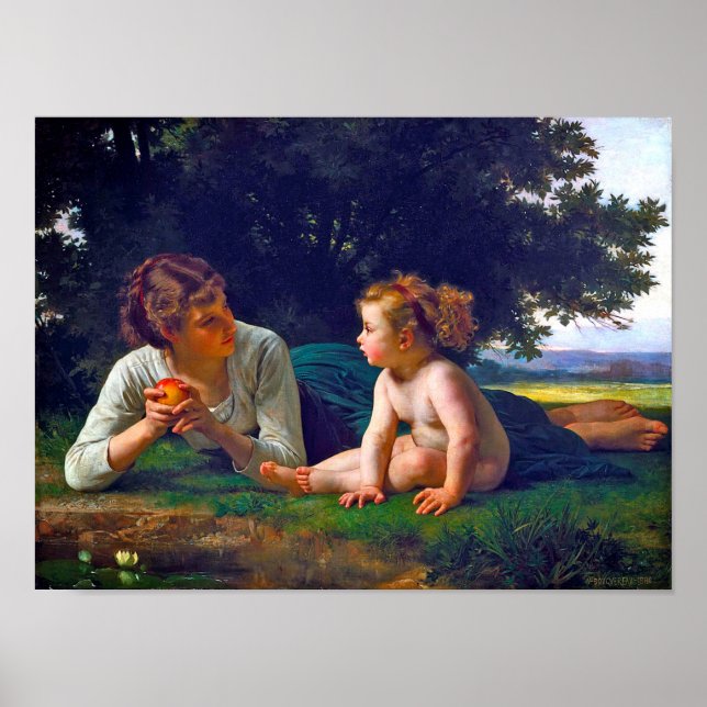 Temptation, Bouguereau Poster (Vorne)