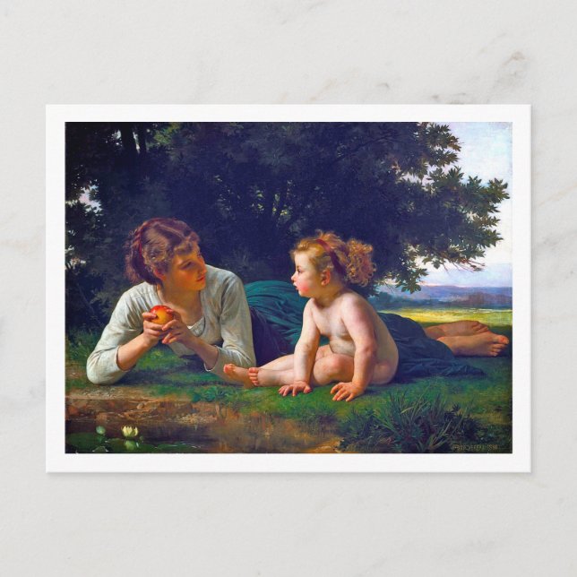 Temptation, Bouguereau Postkarte (Vorderseite)