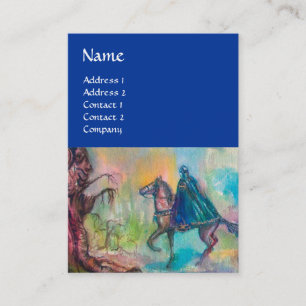 TEMPTATION DARK KNIGHT MONOGRAM Bright Blue Brown Visitenkarte
