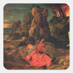 Temptation von St. Anthony, c.1530 Quadratischer Aufkleber