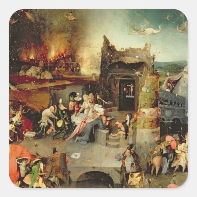 Temptation von St. Anthony Quadratischer Aufkleber (Vorderseite)