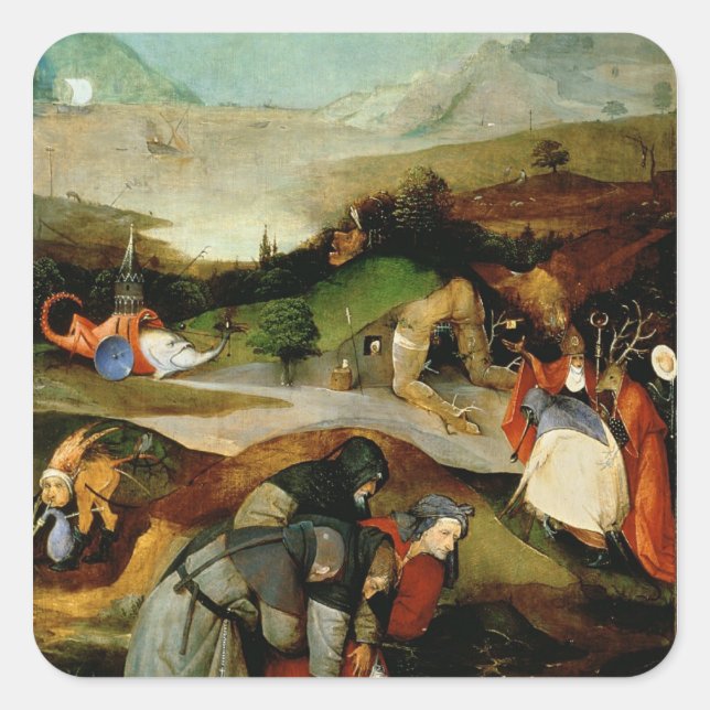 Temptation von St. Anthony Quadratischer Aufkleber (Vorderseite)