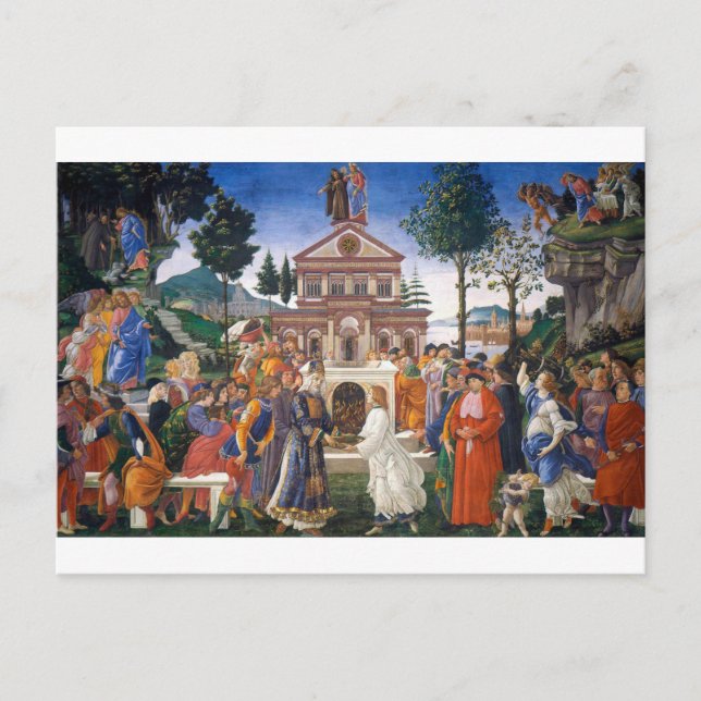 Temptationen Christi, Sandro Botticelli Postkarte (Vorderseite)