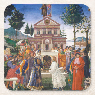 Temptationen Christi, Sandro Botticelli Rechteckiger Pappuntersetzer