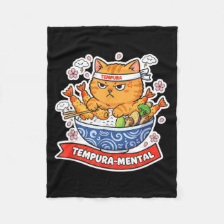 Tempura-mental _ Kawaii Feisty Cat &amp; Fried Shr Fleecedecke