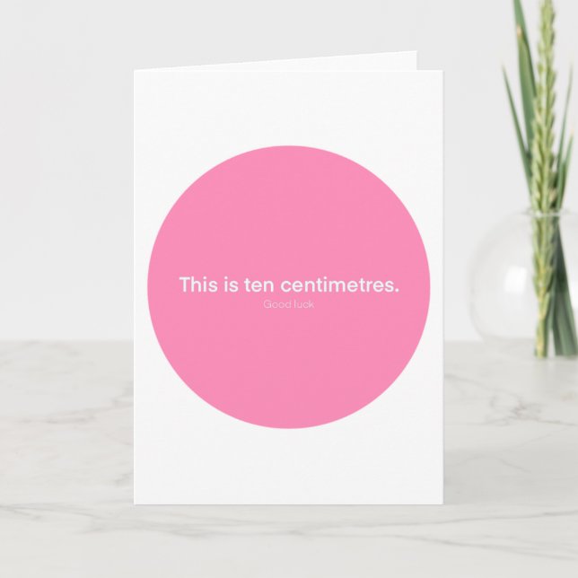 Ten Centimetres funny baby shower card  Karte (Vorderseite)