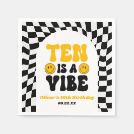 Ten Is A Vibe Retro Tenth 10th Birthday Party Serviette