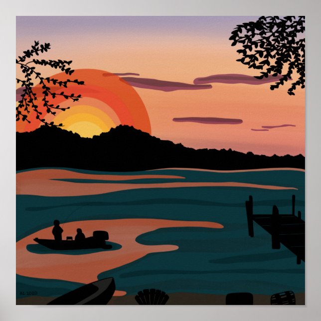 Ten Mile Lake Sunset Poster (Vorne)