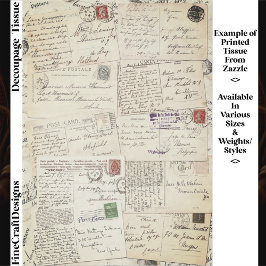 Ten Vintage Handwritten Postcards ES1F Decoupage Seidenpapier