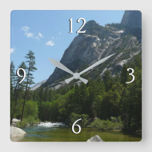 Tenaya Creek im Yosemite National Park Quadratische Wanduhr